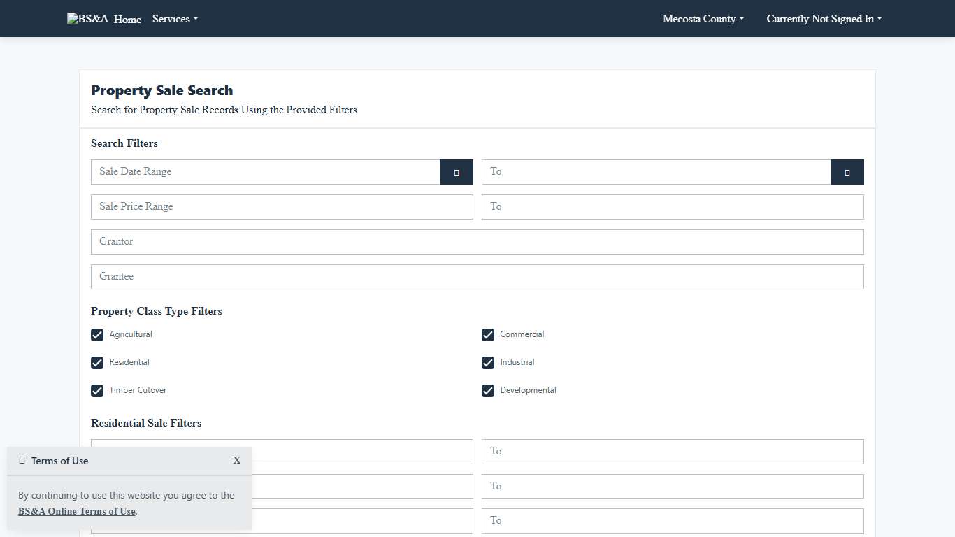 Property Sales Search Mecosta County BS&A Online